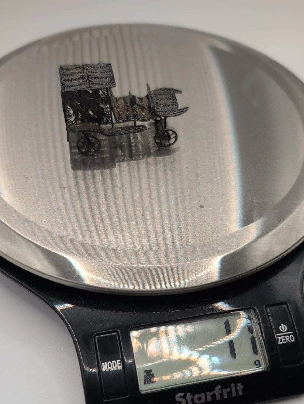 Vintage Sterling Silver 925 Filigree Car & Rocking Chair Mini Set - Picture 11 of 11